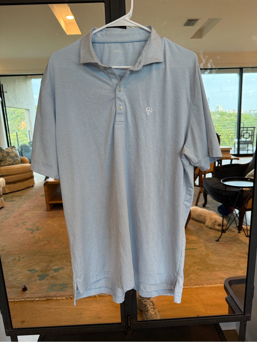 johnnie-O W&L Light Blue Striped Men’s Polo Shirt